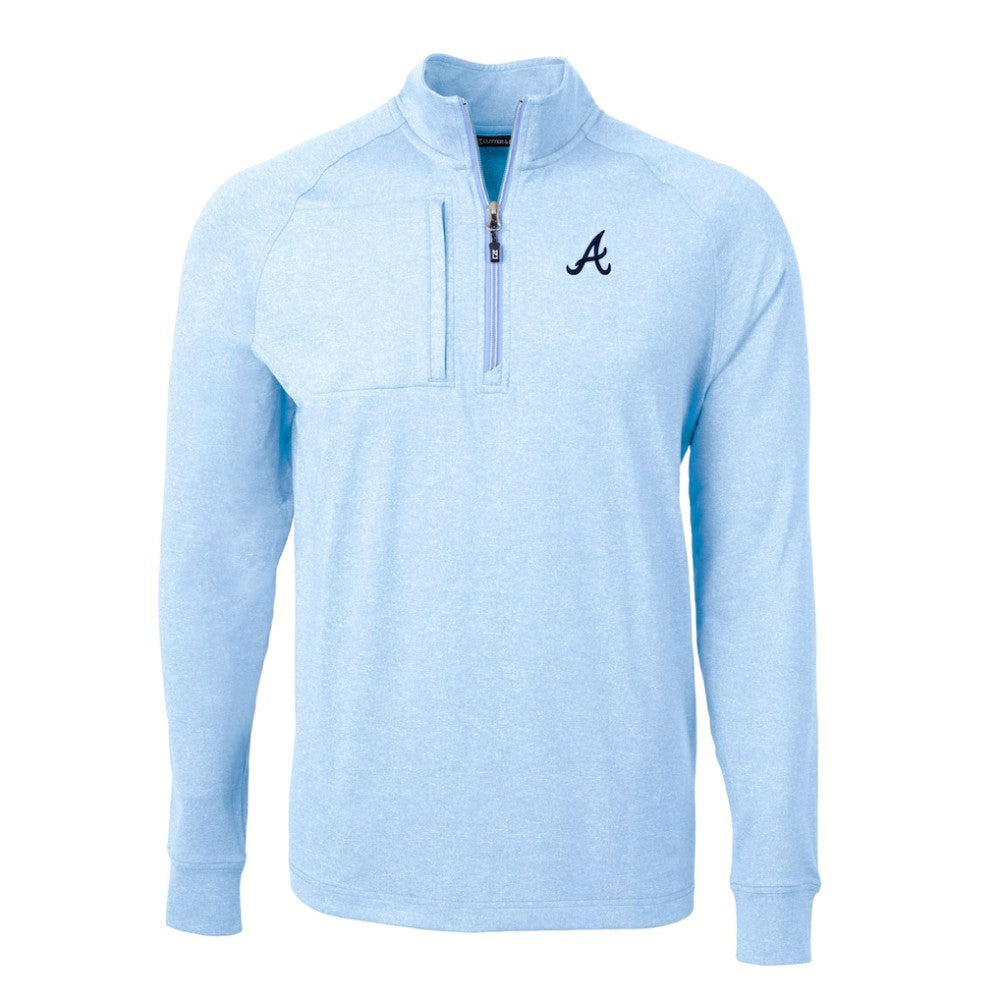 Atlanta Braves Cutter & Buck Adapt Eco Knit Stretch Recycled Quarter-Zip Pullover Top - MLB