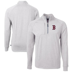 Boston Red Sox Cutter & Buck Adapt Eco Knit Stretch Recycled Quarter-Zip Pullover Top - MLB