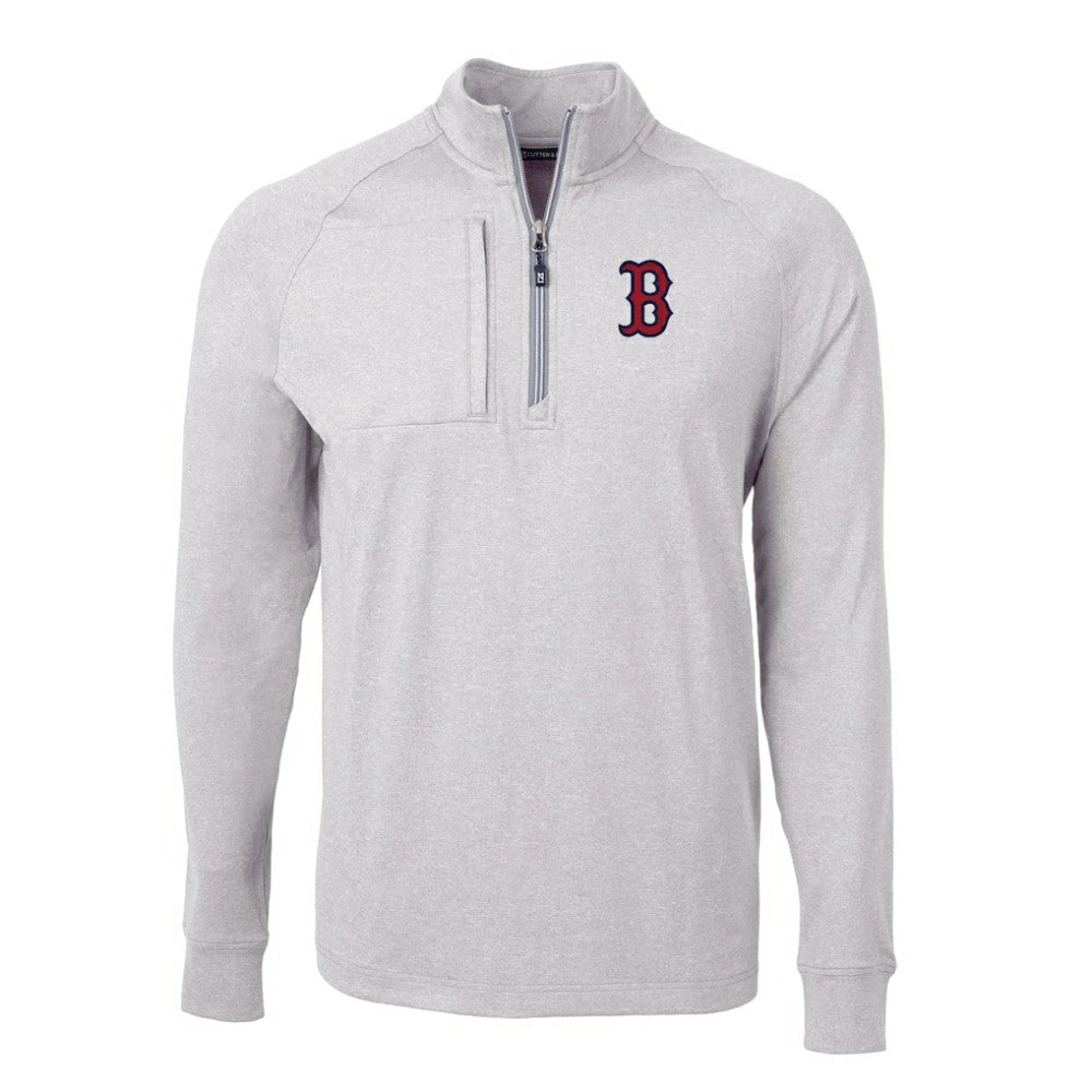 Boston Red Sox Cutter & Buck Adapt Eco Knit Stretch Recycled Quarter-Zip Pullover Top - MLB