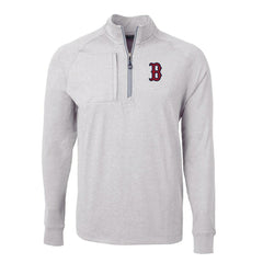 Boston Red Sox Cutter & Buck Adapt Eco Knit Stretch Recycled Quarter-Zip Pullover Top - MLB