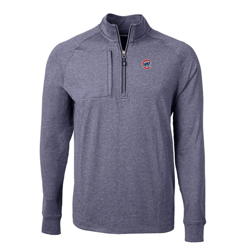 Chicago Cubs Cutter & Buck Adapt Eco Knit Stretch Recycled Quarter-Zip Pullover Top - MLB