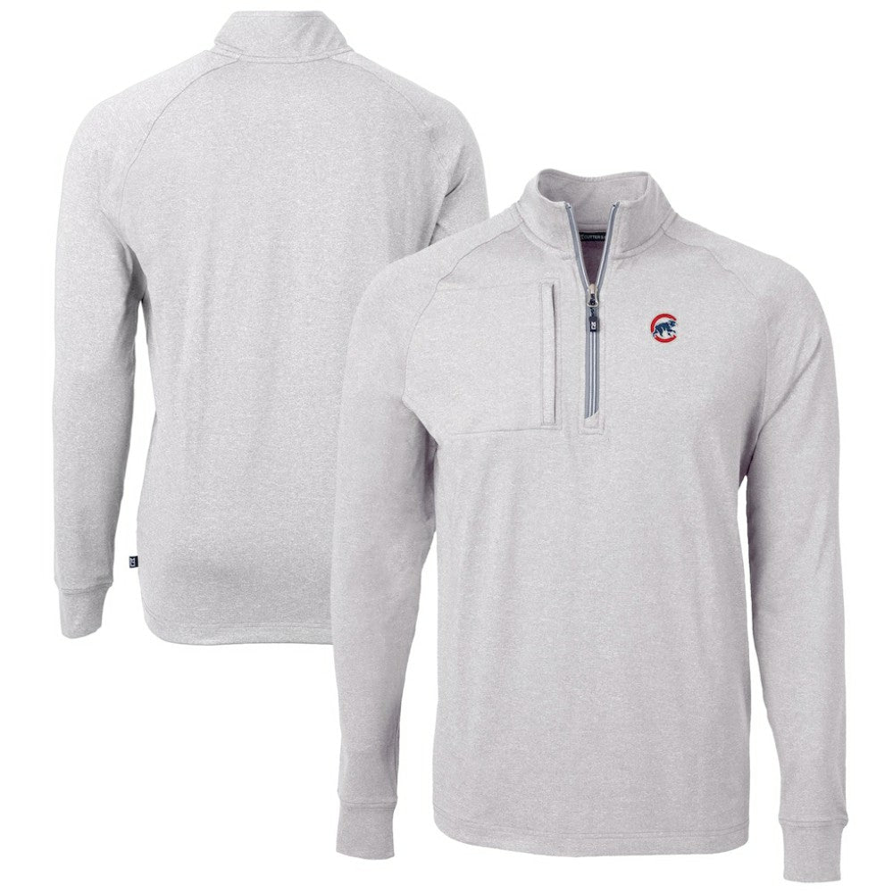 Chicago Cubs Cutter & Buck Adapt Eco Knit Stretch Recycled Quarter-Zip Pullover Top - MLB