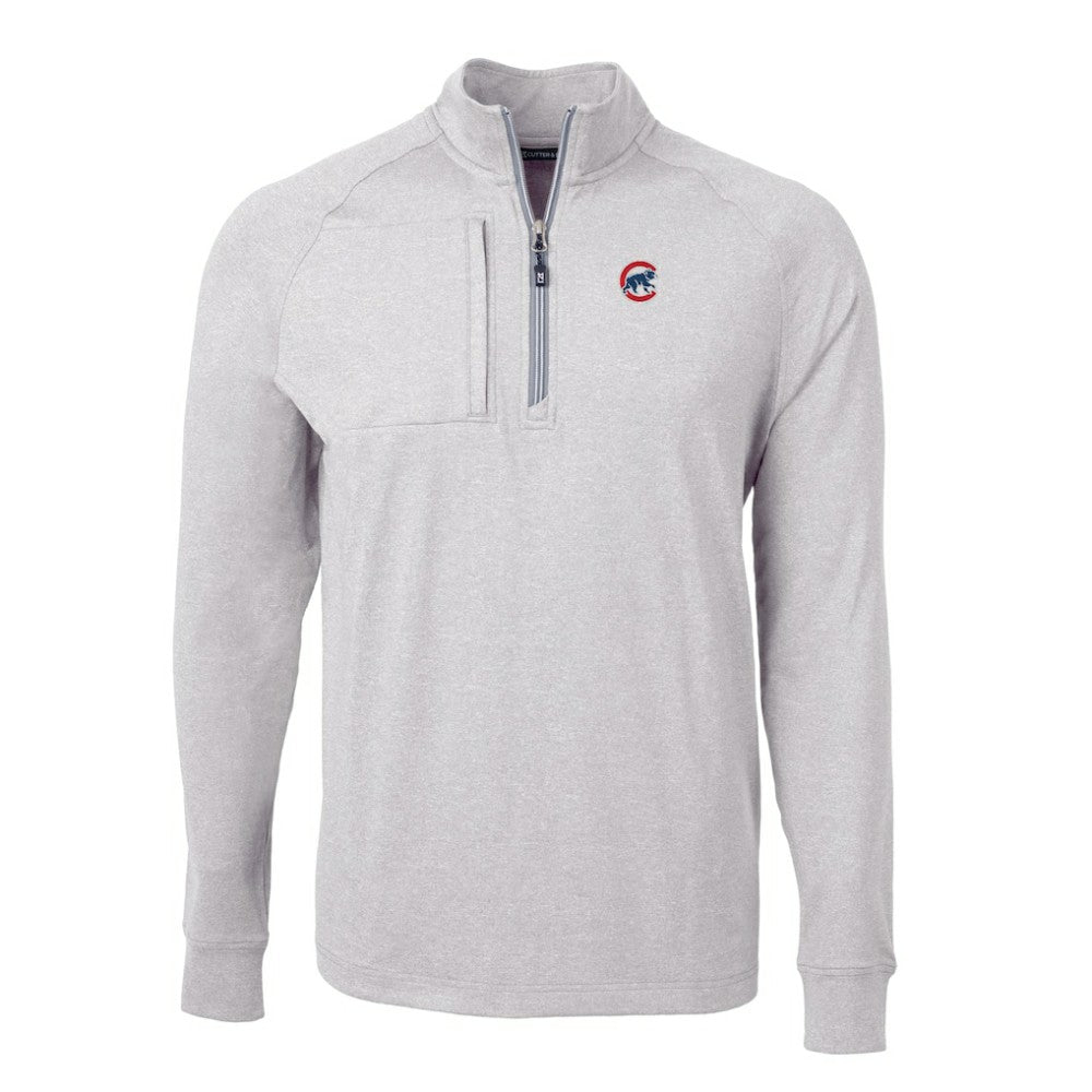 Chicago Cubs Cutter & Buck Adapt Eco Knit Stretch Recycled Quarter-Zip Pullover Top - MLB
