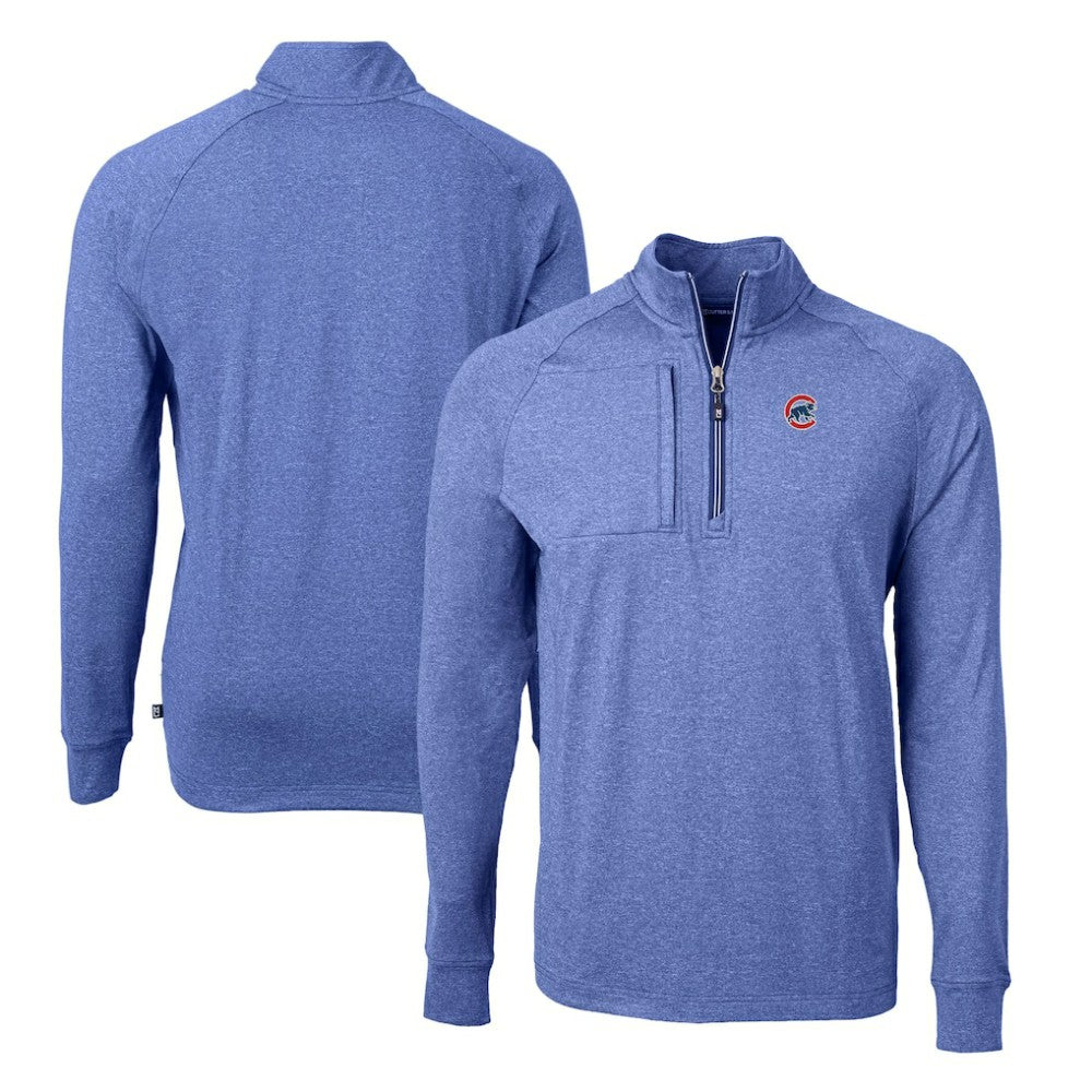 Chicago Cubs Cutter & Buck Adapt Eco Knit Stretch Recycled Quarter-Zip Pullover Top - MLB