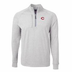 Cincinnati Reds Cutter & Buck Adapt Eco Knit Stretch Recycled Quarter-Zip Pullover Top - MLB