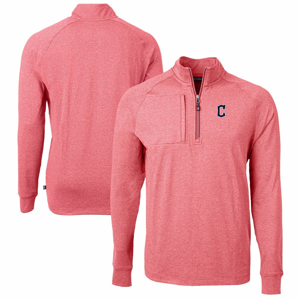 Cleveland Guardians Cutter & Buck Adapt Eco Knit Stretch Recycled Quarter-Zip Pullover Top - MLB