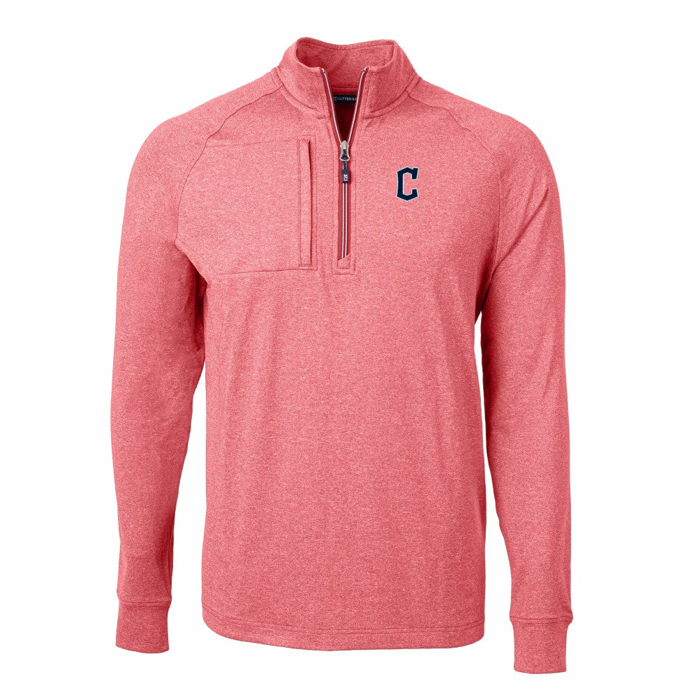 Cleveland Guardians Cutter & Buck Adapt Eco Knit Stretch Recycled Quarter-Zip Pullover Top - MLB