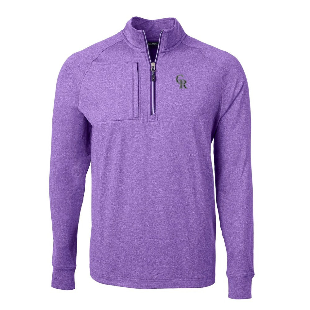 Colorado Rockies Cutter & Buck Adapt Eco Knit Stretch Recycled Quarter-Zip Pullover Top - MLB