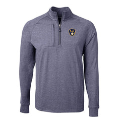 Milwaukee Brewers Cutter & Buck Adapt Eco Knit Stretch Recycled Quarter-Zip Pullover Top - MLB