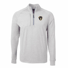 Milwaukee Brewers Cutter & Buck Adapt Eco Knit Stretch Recycled Quarter-Zip Pullover Top - MLB