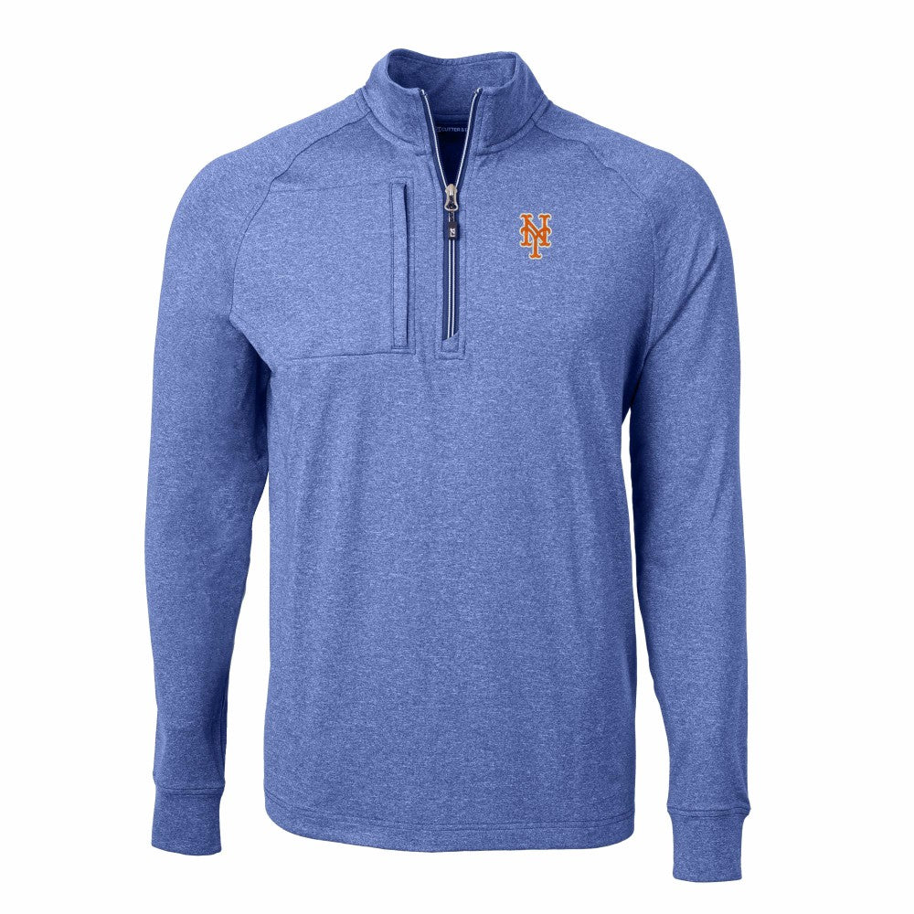 New York Mets Cutter & Buck Adapt Eco Knit Stretch Recycled Quarter-Zip Pullover Top - MLB