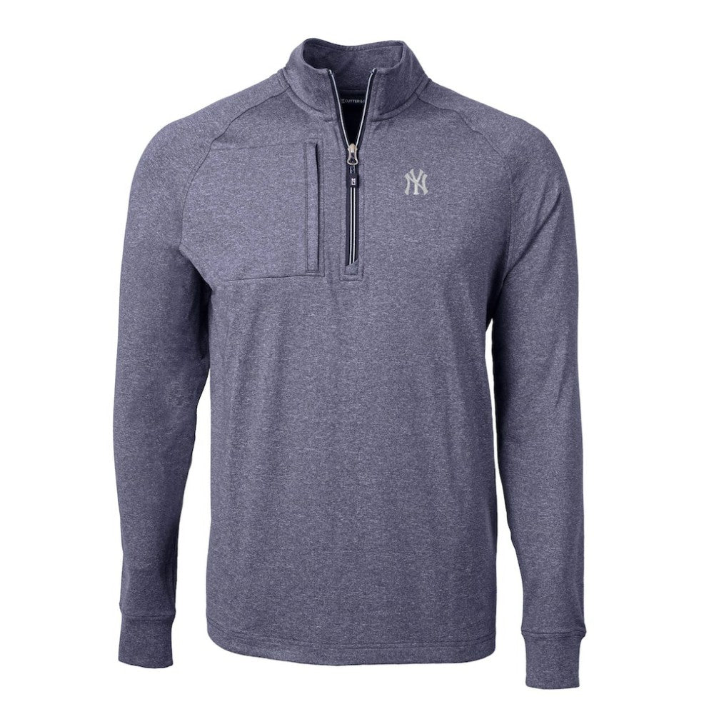 New York Yankees Cutter & Buck Adapt Eco Knit Stretch Recycled Quarter-Zip Pullover Top - MLB