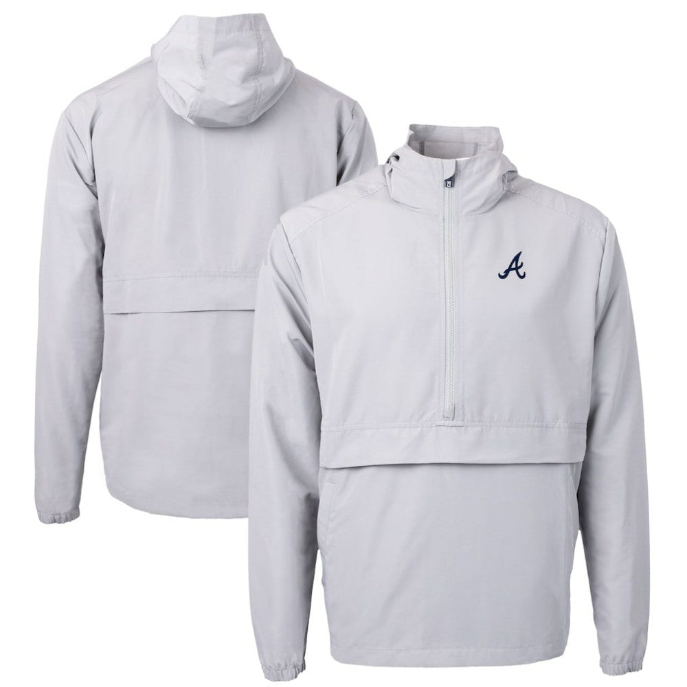 Atlanta Braves Cutter & Buck Charter Eco Recycled Half-Zip Anorak Jacket - MLB