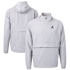 Atlanta Braves Cutter & Buck Charter Eco Recycled Half-Zip Anorak Jacket - MLB