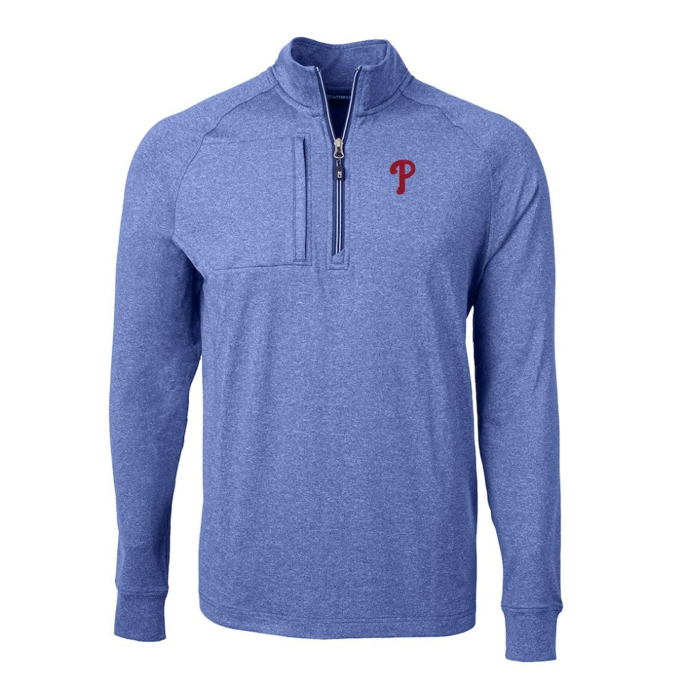 Philadelphia Phillies Cutter & Buck Adapt Eco Knit Stretch Recycled Quarter-Zip Pullover Top - MLB