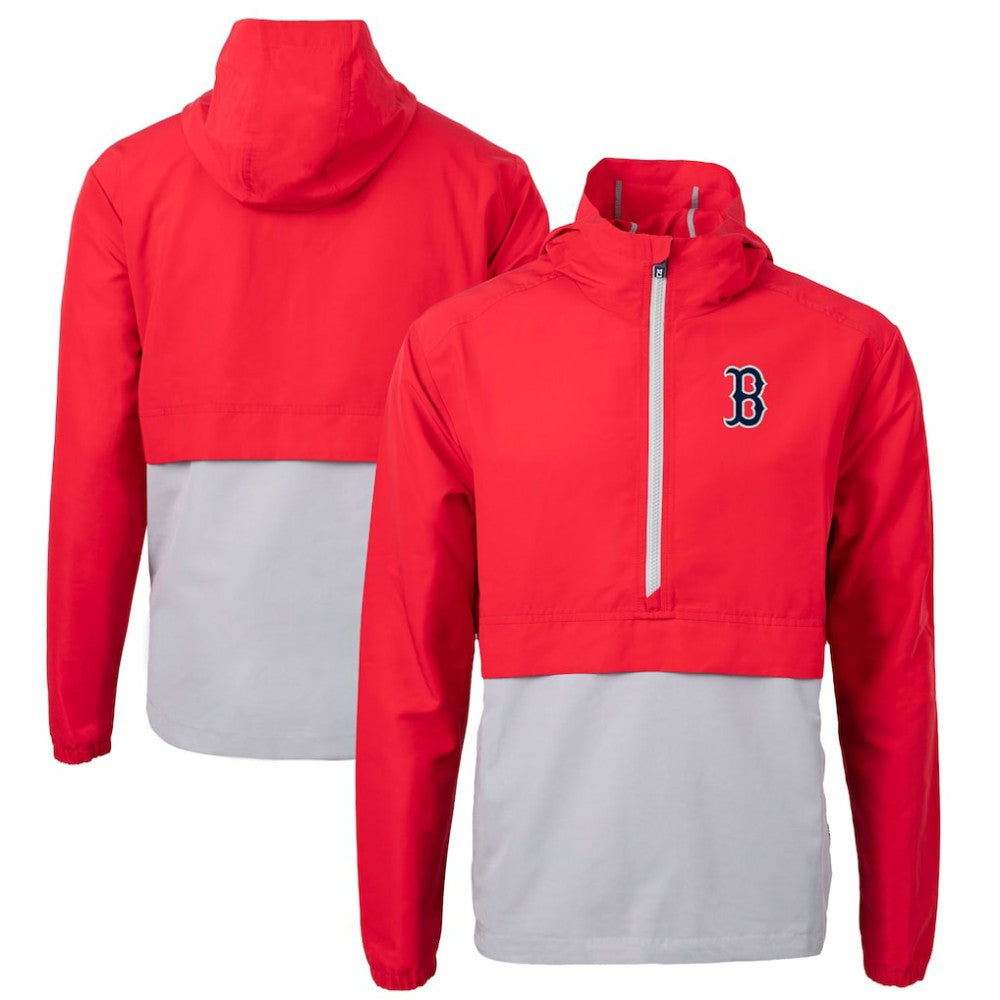 Boston Red Sox Cutter & Buck Charter Eco Recycled Half-Zip Anorak Jacket - MLB