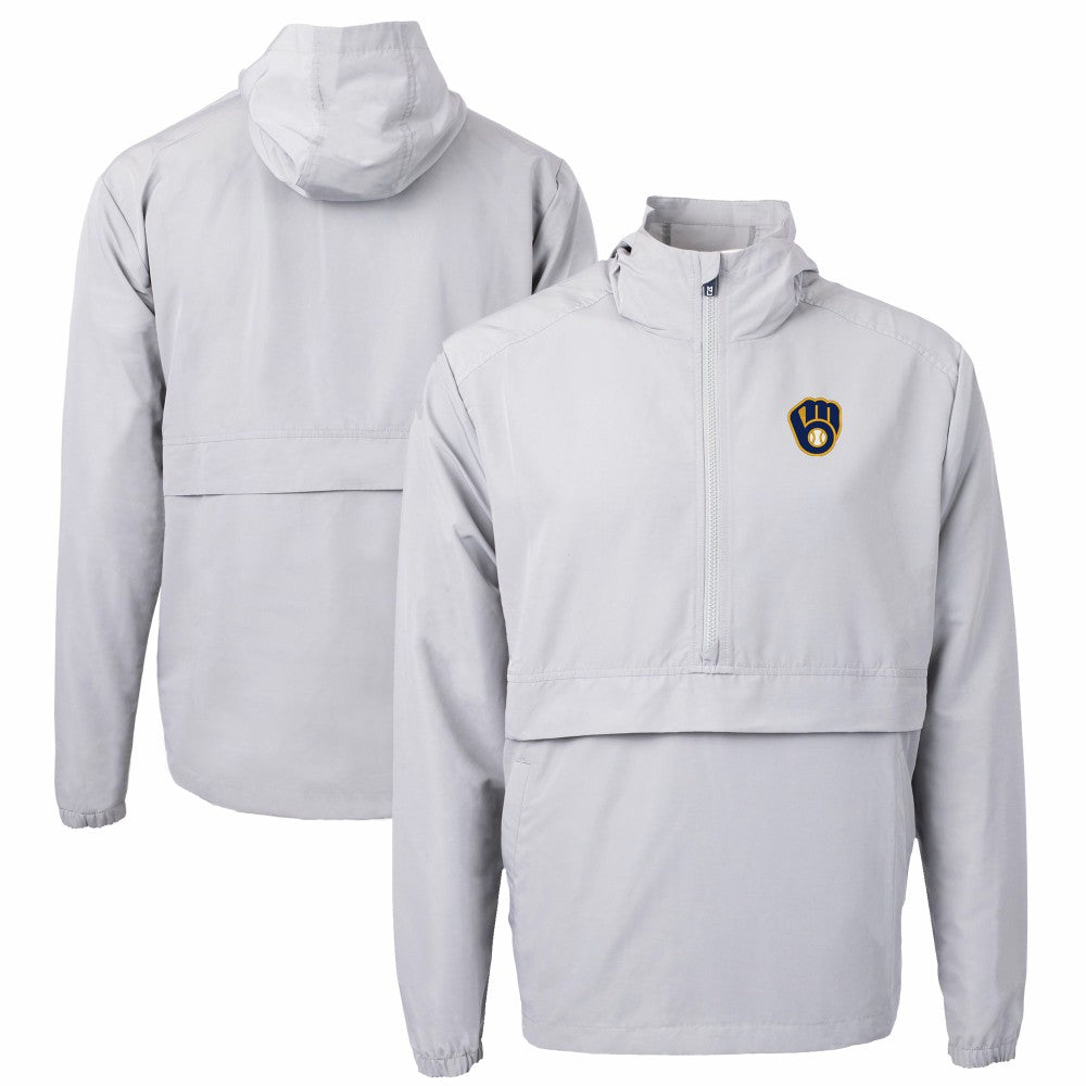 Milwaukee Brewers Cutter & Buck Charter Eco Recycled Half-Zip Anorak Jacket - MLB