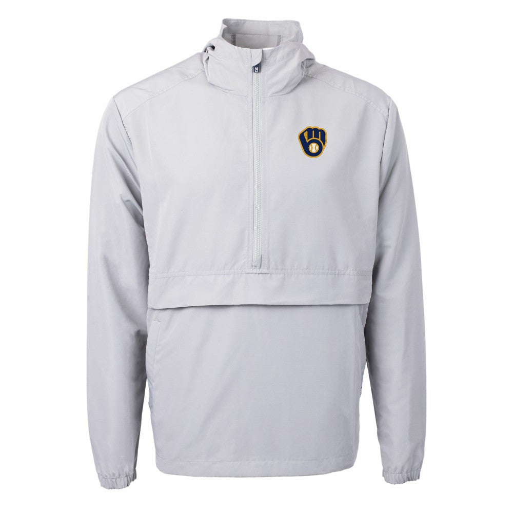 Milwaukee Brewers Cutter & Buck Charter Eco Recycled Half-Zip Anorak Jacket - MLB