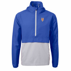 New York Mets Cutter & Buck Charter Eco Recycled Half-Zip Anorak Jacket - MLB