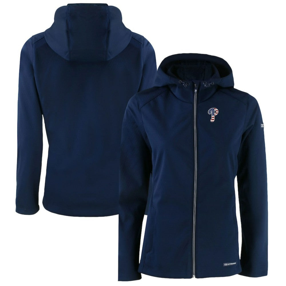 Philadelphia Phillies Cutter & Buck Women's Evoke Eco Softshell Recycled Full-Zip Jacket - MLB