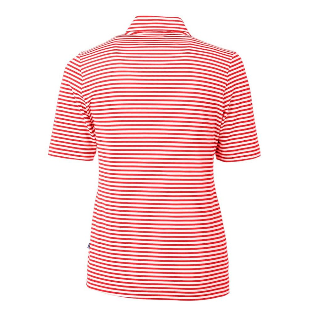 Houston Astros Cutter & Buck Women's Virtue Eco Pique Stripe Recycled Quarter-Zip Pullover Top - MLB
