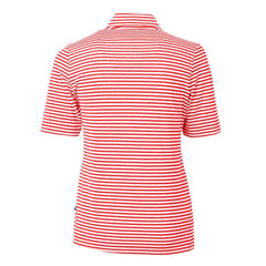Washington Nationals Cutter & Buck Women's Virtue Eco Pique Stripe Recycled Quarter-Zip Pullover Top - MLB