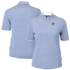 Chicago Cubs Cutter & Buck Women's Virtue Eco Pique Stripe Top - MLB