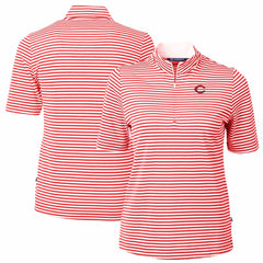 Cincinnati Reds Cutter & Buck Women's Virtue Eco Pique Stripe Top - MLB