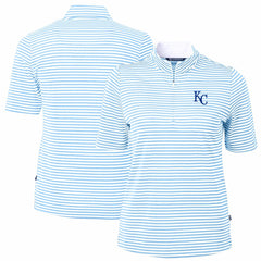 Kansas City Royals Cutter & Buck Women's Virtue Eco Pique Stripe Top - MLB