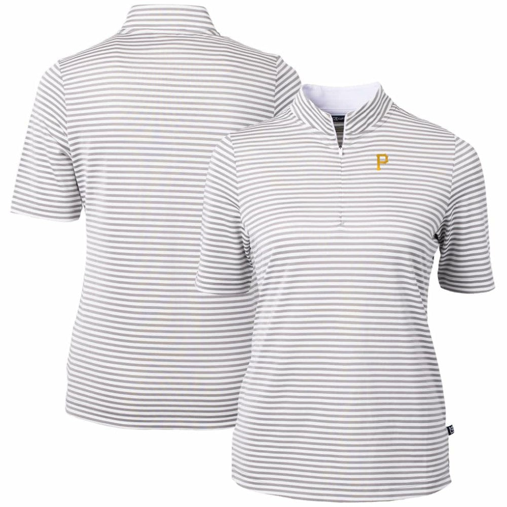 Pittsburgh Pirates Cutter & Buck Women's Virtue Eco Pique Stripe Top - MLB