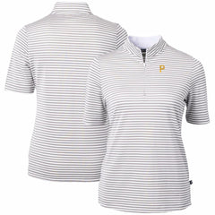 Pittsburgh Pirates Cutter & Buck Women's Virtue Eco Pique Stripe Top - MLB