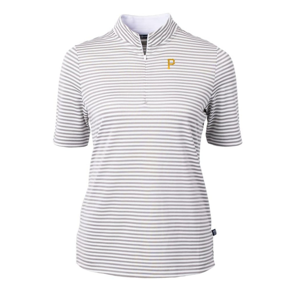 Pittsburgh Pirates Cutter & Buck Women's Virtue Eco Pique Stripe Top - MLB