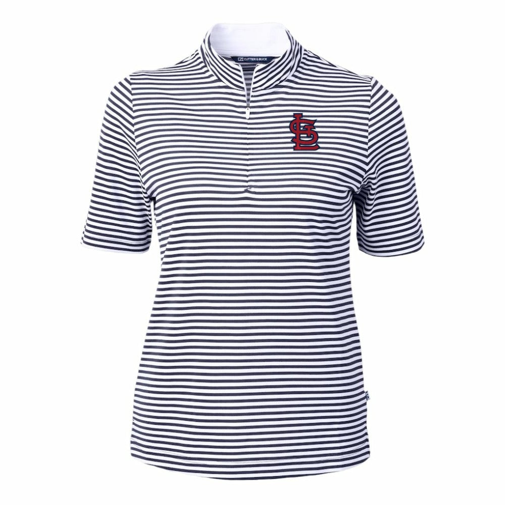 St. Louis Cardinals Cutter & Buck Women's Virtue Eco Pique Stripe Top - MLB
