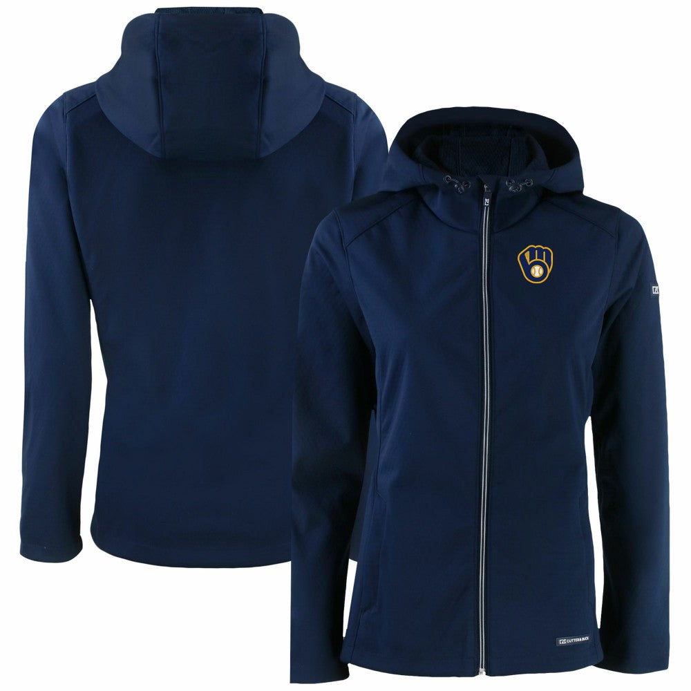 Milwaukee Brewers Cutter & Buck Women's Evoke Eco Softshell Recycled Full-Zip Jacket - MLB
