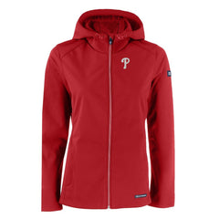 Philadelphia Phillies Cutter & Buck Women's Evoke Eco Softshell Recycled Full-Zip Jacket - MLB