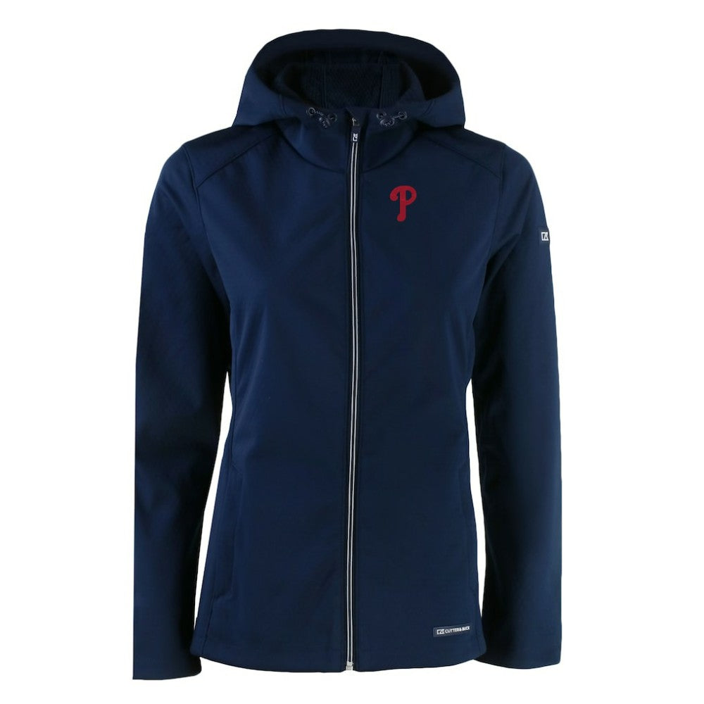 Philadelphia Phillies Cutter & Buck Women's Evoke Eco Softshell Recycled Full-Zip Jacket - MLB