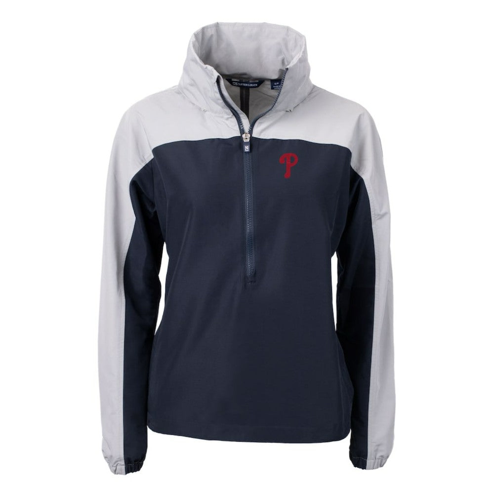 Philadelphia Phillies Cutter & Buck Women's Charter Eco Recycled Half-Zip Anorak Jacket - MLB