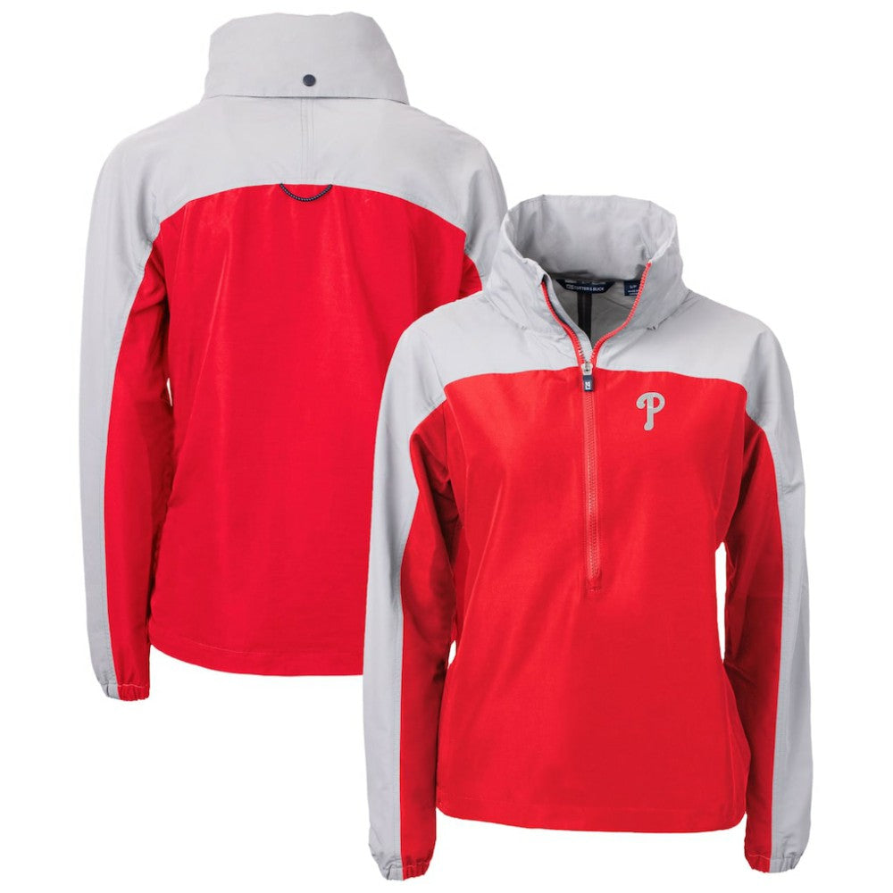 Philadelphia Phillies Cutter & Buck Women's Charter Eco Recycled Half-Zip Anorak Jacket - MLB