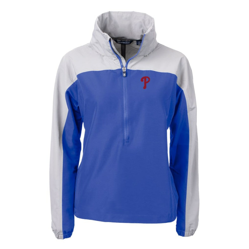Philadelphia Phillies Cutter & Buck Women's Charter Eco Recycled Half-Zip Anorak Jacket - MLB