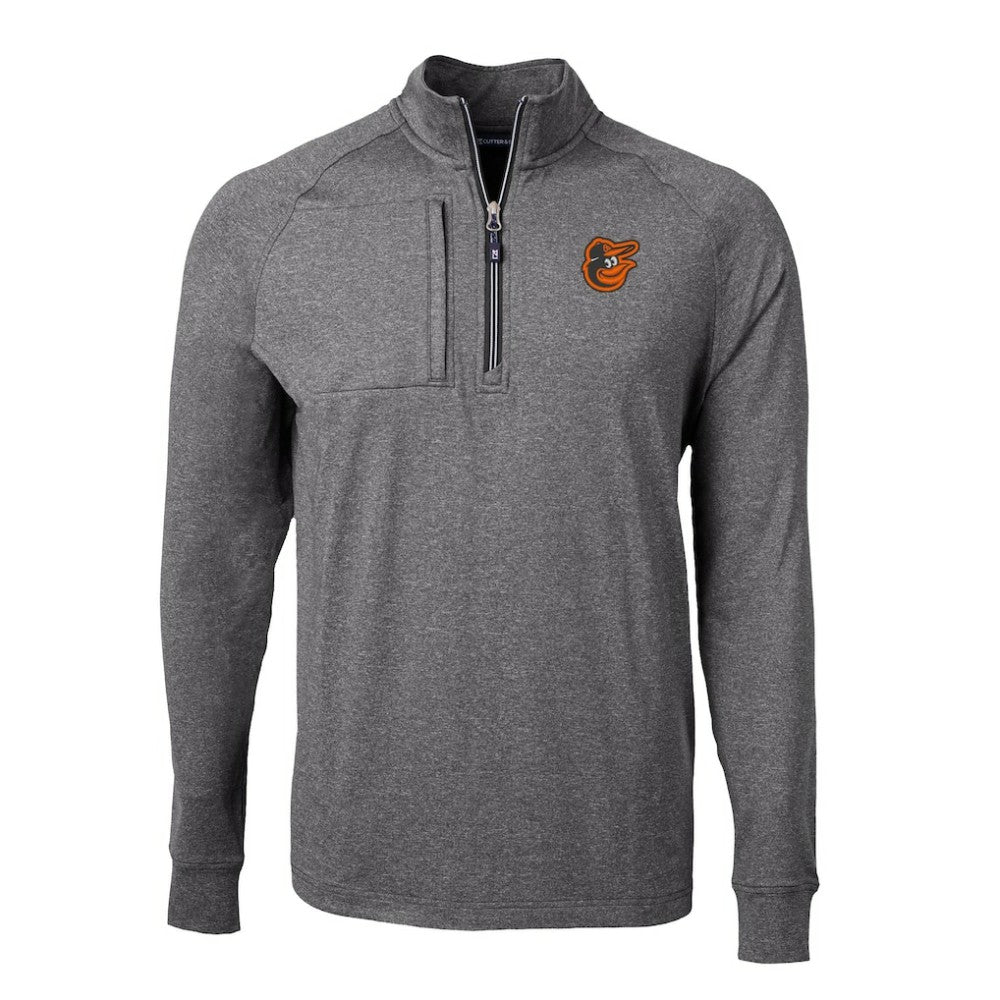 Baltimore Orioles Cutter & Buck Big & Tall Adapt Eco Knit Stretch Recycled Quarter-Zip Pullover Top - MLB