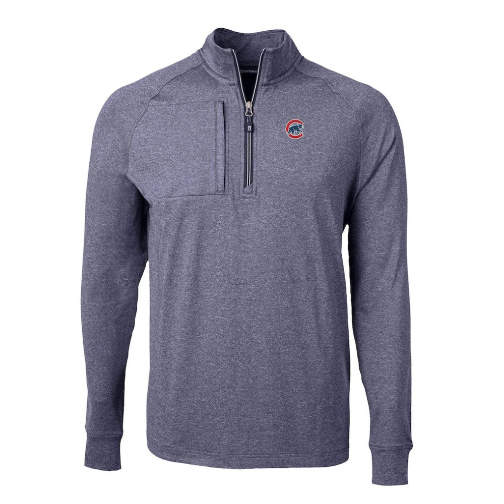 Chicago Cubs Cutter & Buck Big & Tall Adapt Eco Knit Stretch Recycled Quarter-Zip Pullover Top - MLB