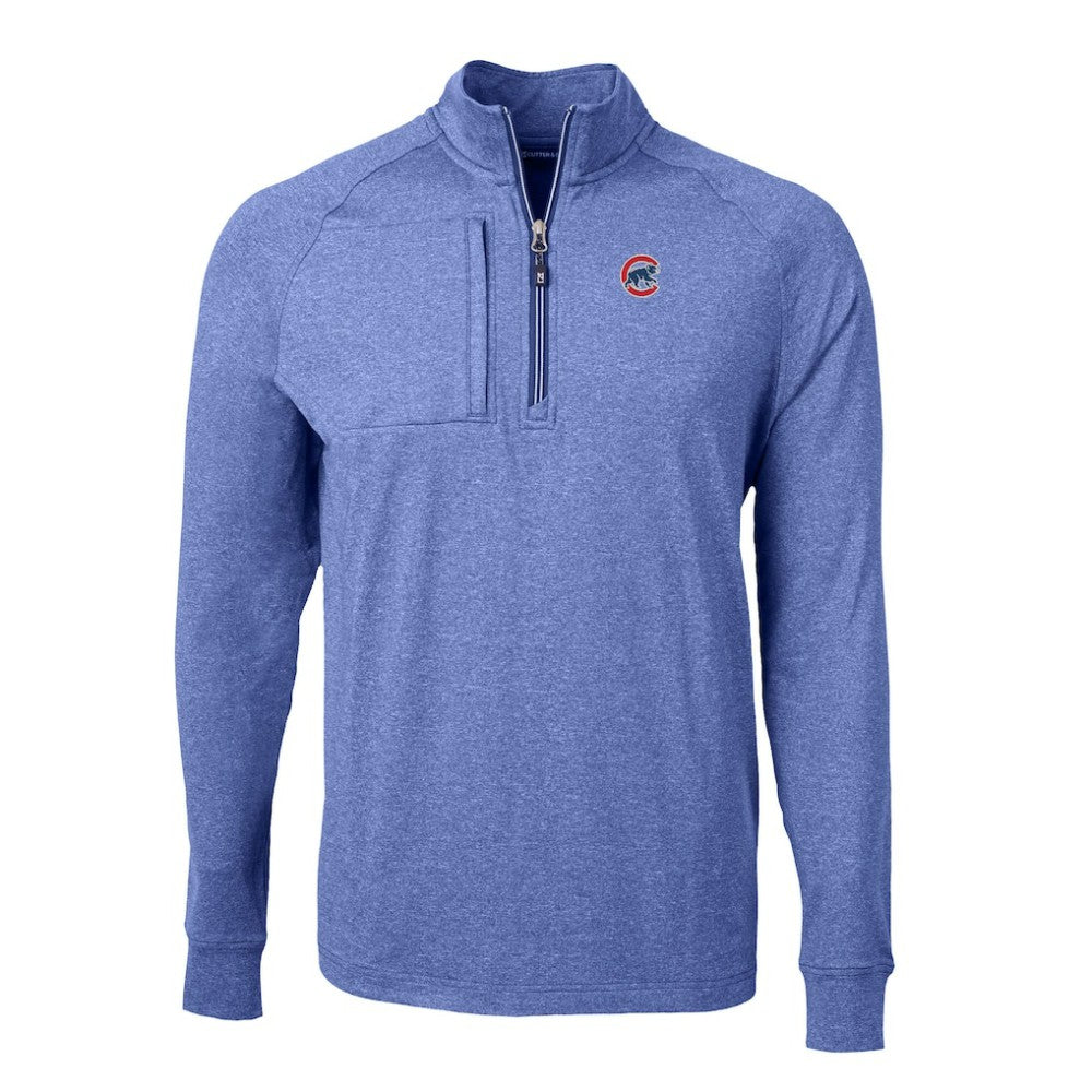 Chicago Cubs Cutter & Buck Big & Tall Adapt Eco Knit Stretch Recycled Quarter-Zip Pullover Top - MLB