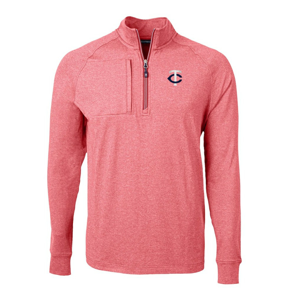 Minnesota Twins Cutter & Buck Big & Tall Adapt Eco Knit Stretch Recycled Quarter-Zip Pullover Top - MLB