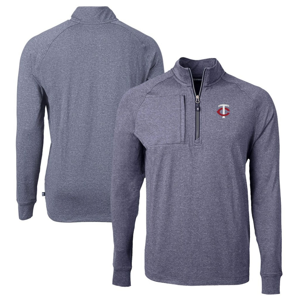 Minnesota Twins Cutter & Buck Big & Tall Adapt Eco Knit Stretch Recycled Quarter-Zip Pullover Top - MLB