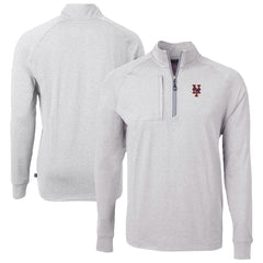 New York Mets Cutter & Buck Big & Tall Adapt Eco Knit Stretch Recycled Quarter-Zip Pullover Top - MLB