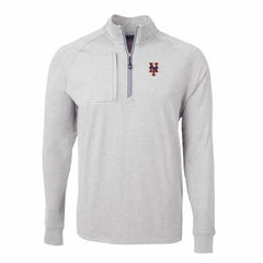 New York Mets Cutter & Buck Big & Tall Adapt Eco Knit Stretch Recycled Quarter-Zip Pullover Top - MLB
