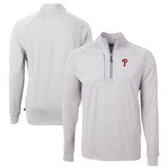 Philadelphia Phillies Cutter & Buck Big & Tall Adapt Eco Knit Stretch Recycled Quarter-Zip Pullover Top - MLB