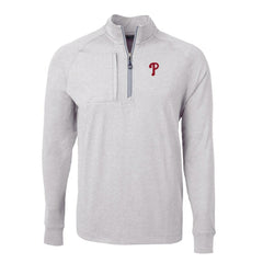 Philadelphia Phillies Cutter & Buck Big & Tall Adapt Eco Knit Stretch Recycled Quarter-Zip Pullover Top - MLB