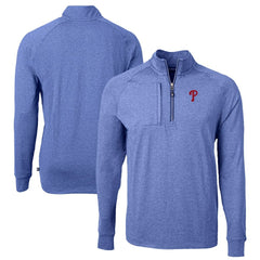 Philadelphia Phillies Cutter & Buck Big & Tall Adapt Eco Knit Stretch Recycled Quarter-Zip Pullover Top - MLB