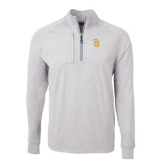 San Diego Padres Cutter & Buck Big & Tall Adapt Eco Knit Stretch Recycled Quarter-Zip Pullover Top - MLB